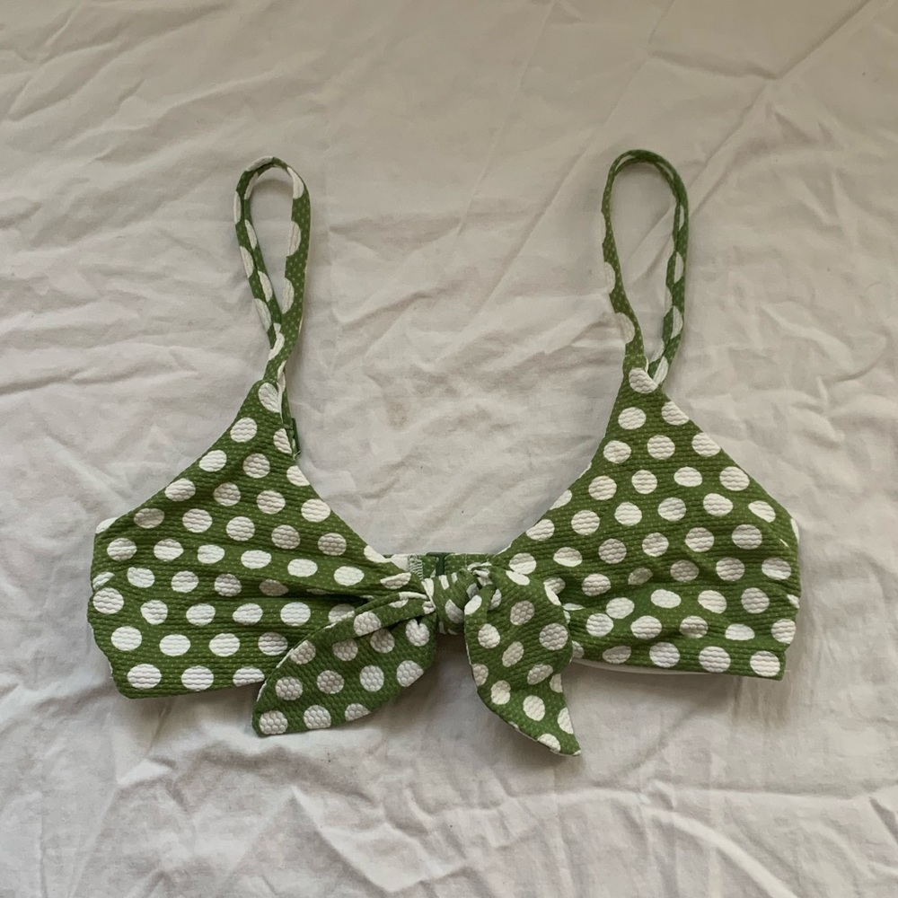 Green Polka Dot Bikini Top